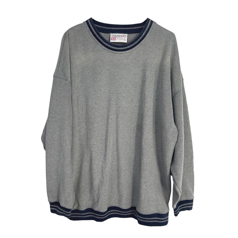 Vintage Slazenger Sweatshirt XXL Gray‎ Crewneck Made In Hong Kong Heritage